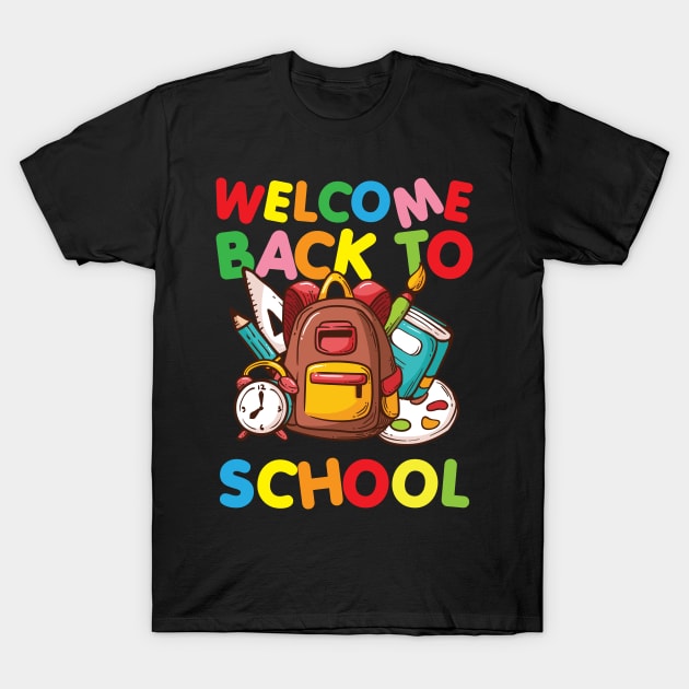 First Day of School Teacher Welcome Back to School T-Shirt by folidelarts